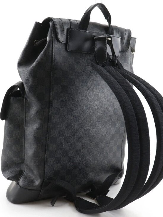 LOUIS VUITTON Christopher PM Backpack Daypack N41379 black Damier Grafitto.. main image 8